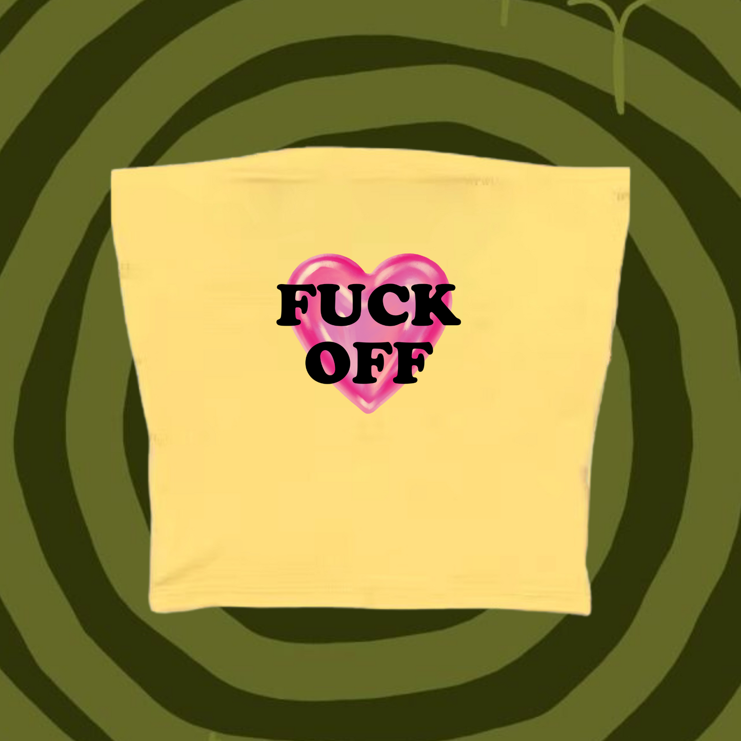 F*ck Off Tube Top Yellow Shirts & Tops PinkLimes Trending Streetwear