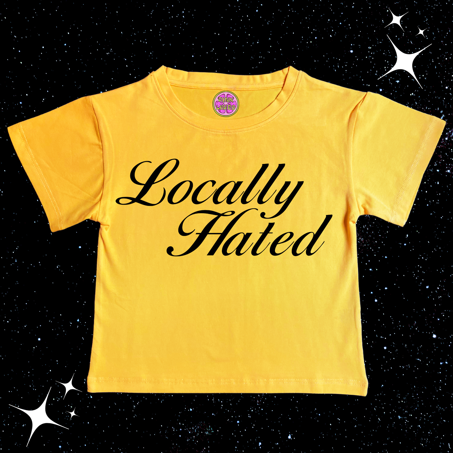 Locally Hated Crop Tee Yellow Shirts & Tops PinkLimes Trending Streetwear