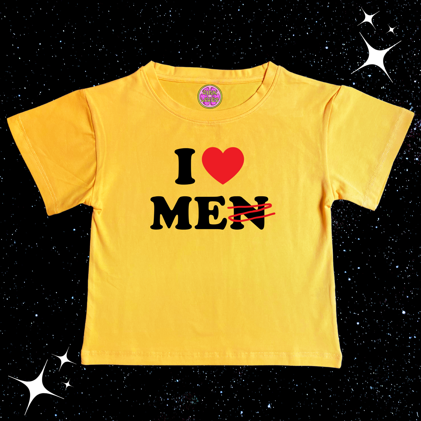 I Love Me Crop Tee Yellow Shirts & Tops PinkLimes Trending Streetwear
