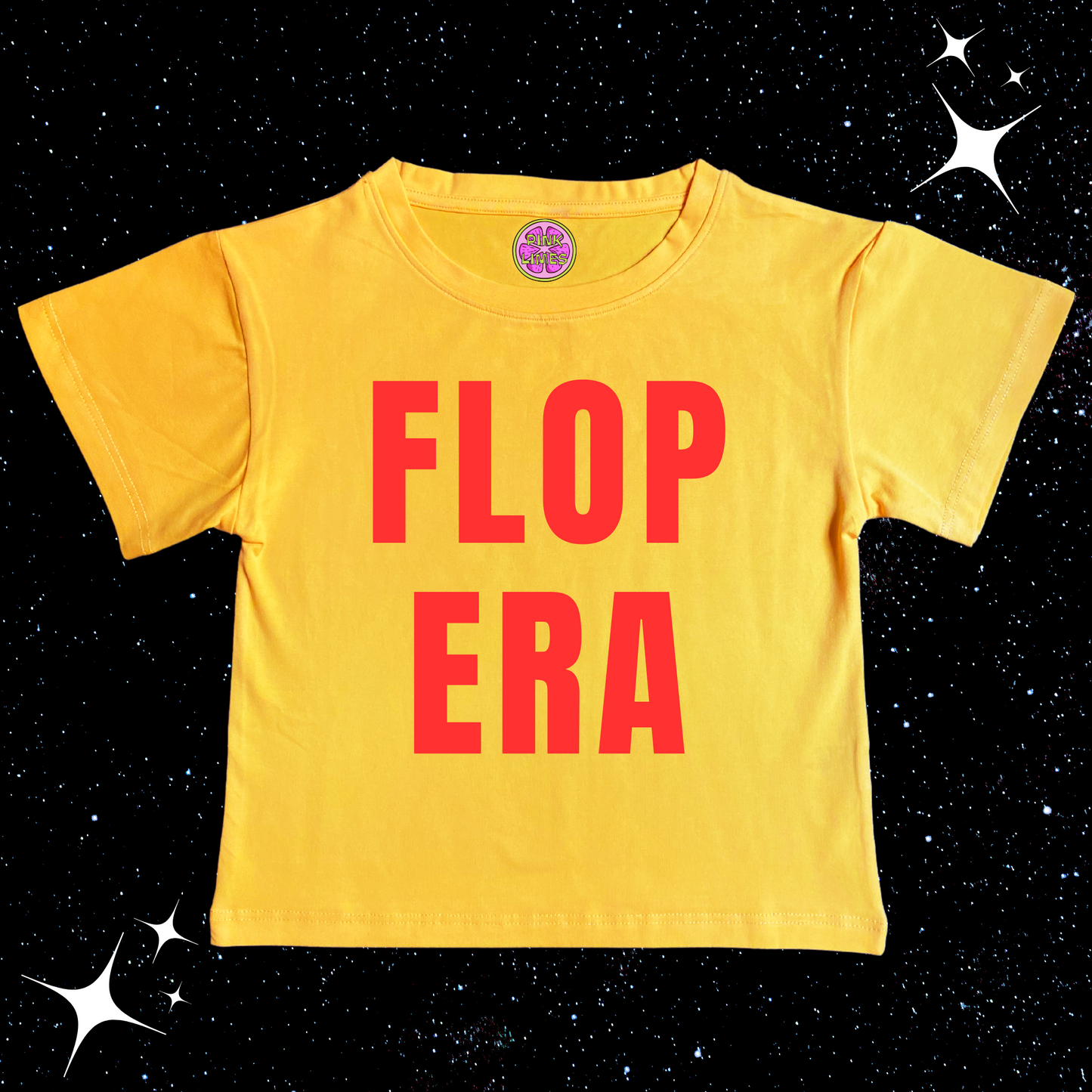 Yellow Flop Era Crop Tee Shirts & Tops PinkLimes Trending Streetwear