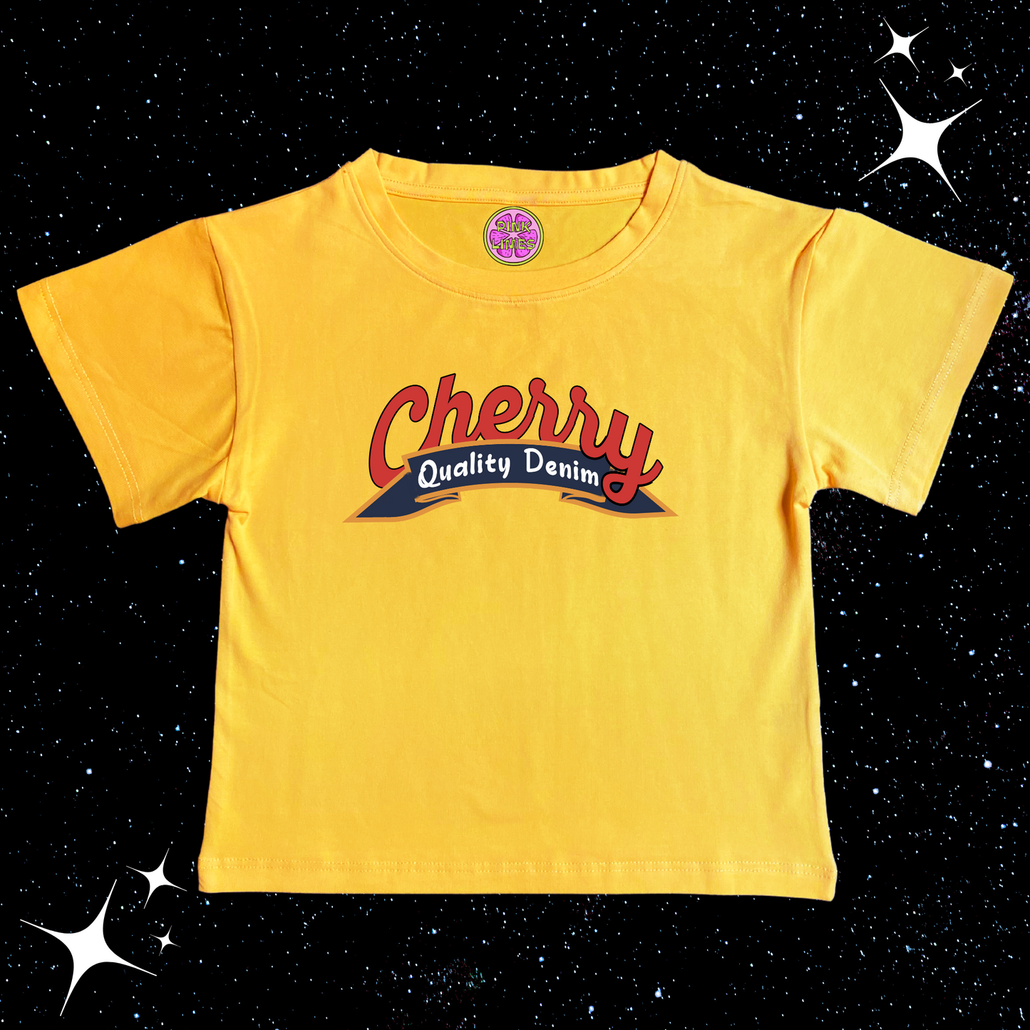 Cherry Crop Tee Yellow Shirts & Tops PinkLimes Trending Streetwear