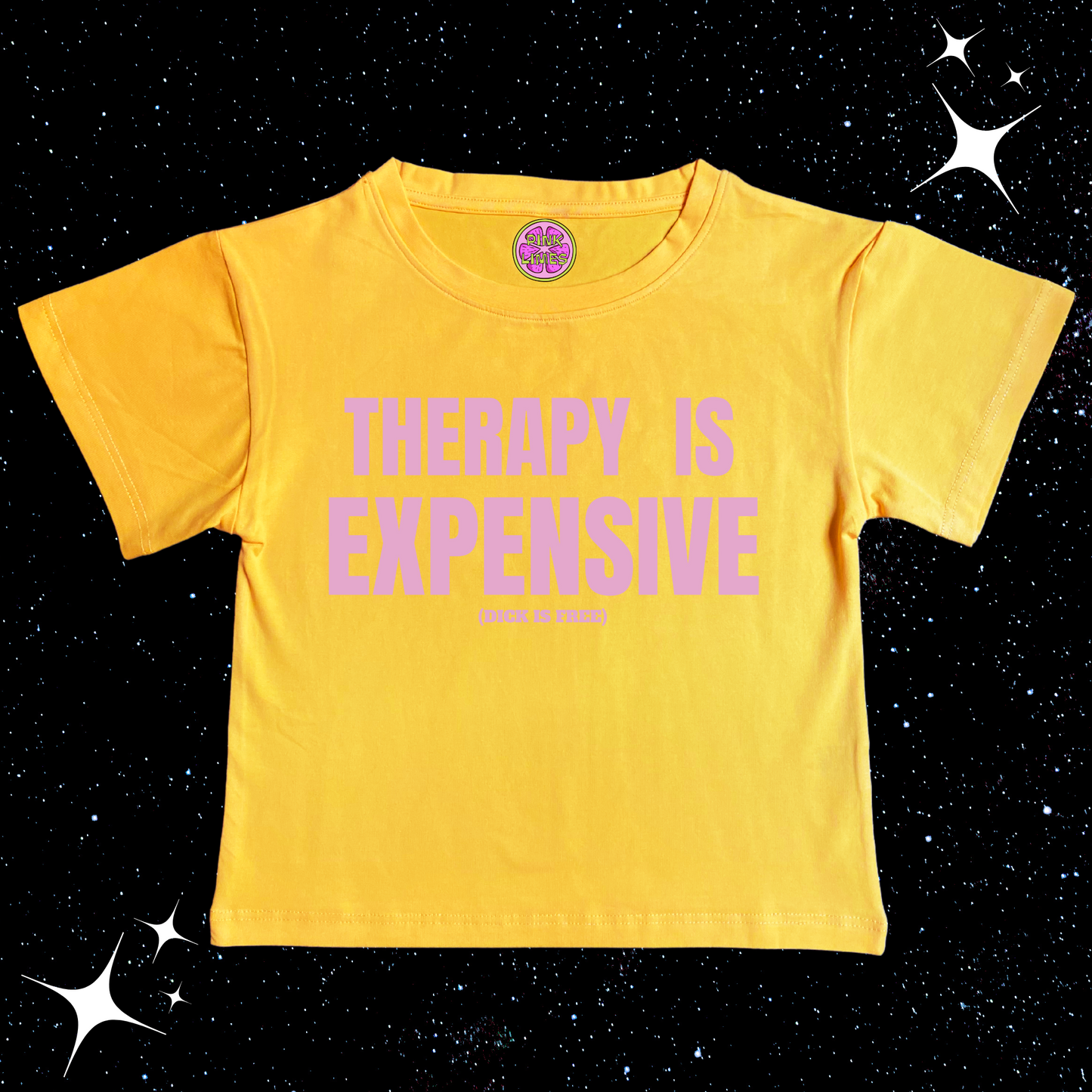 Therapy Is Expensive Crop Tee Yellow Shirts & Tops PinkLimes Trending Streetwear