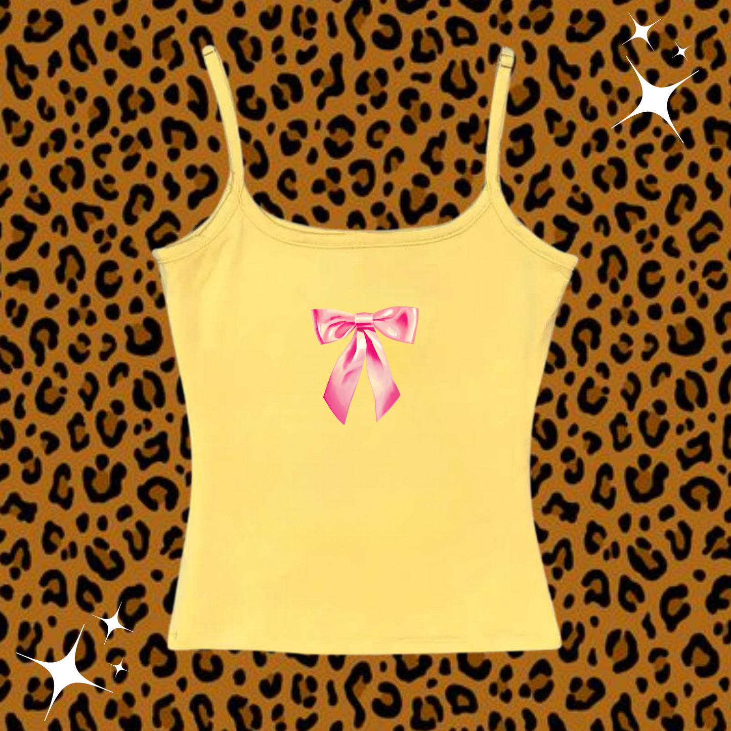 Pink Bow Camisole Top Yellow Shirts & Tops PinkLimes Trending Streetwear