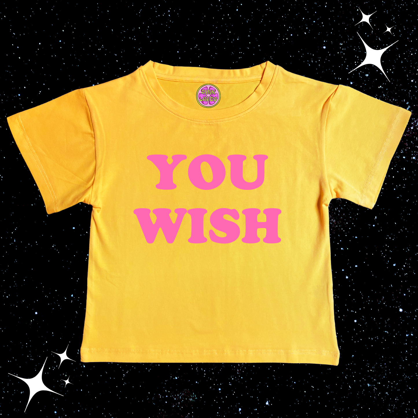 You Wish Crop Tee Yellow Shirts & Tops PinkLimes Trending Streetwear