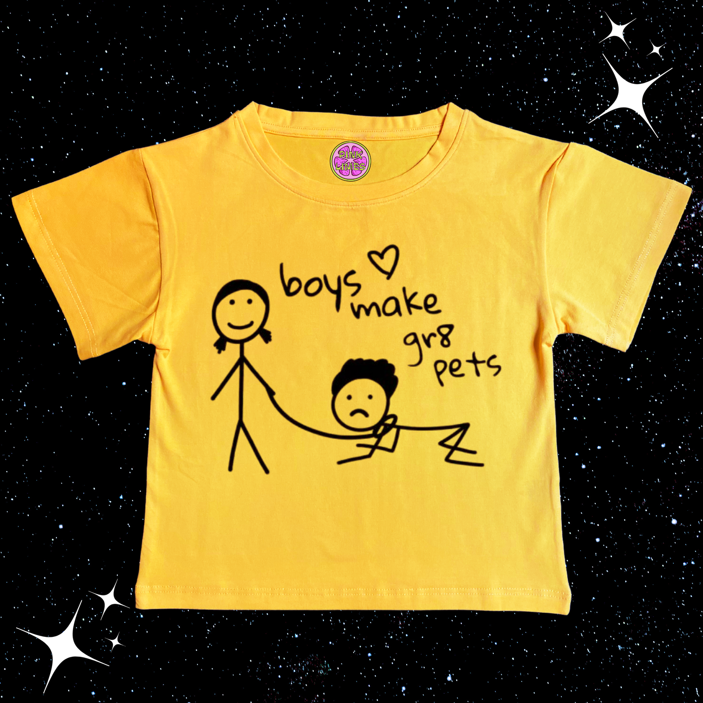 Boys Make Gr8 Pets Crop Tee Yellow Shirts & Tops PinkLimes Trending Streetwear