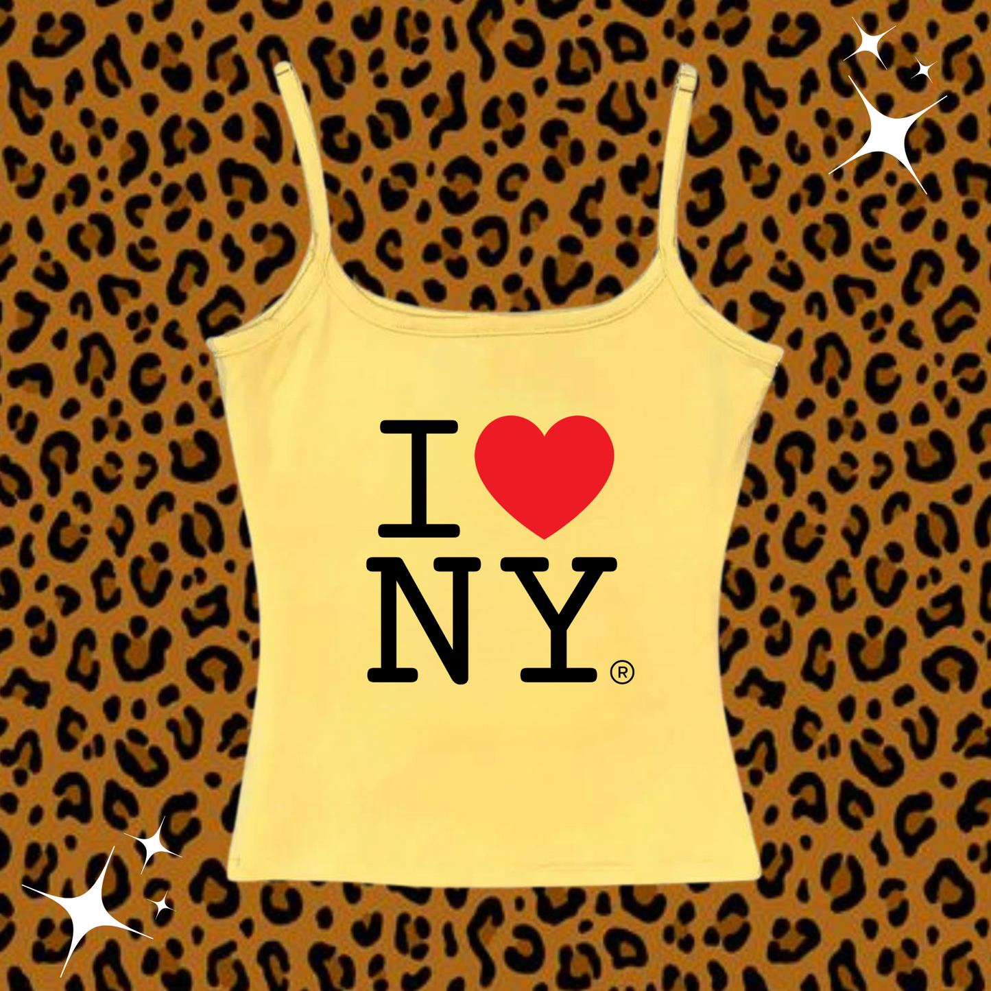 I Love NY Camisole Top Yellow Shirts & Tops PinkLimes Trending Streetwear