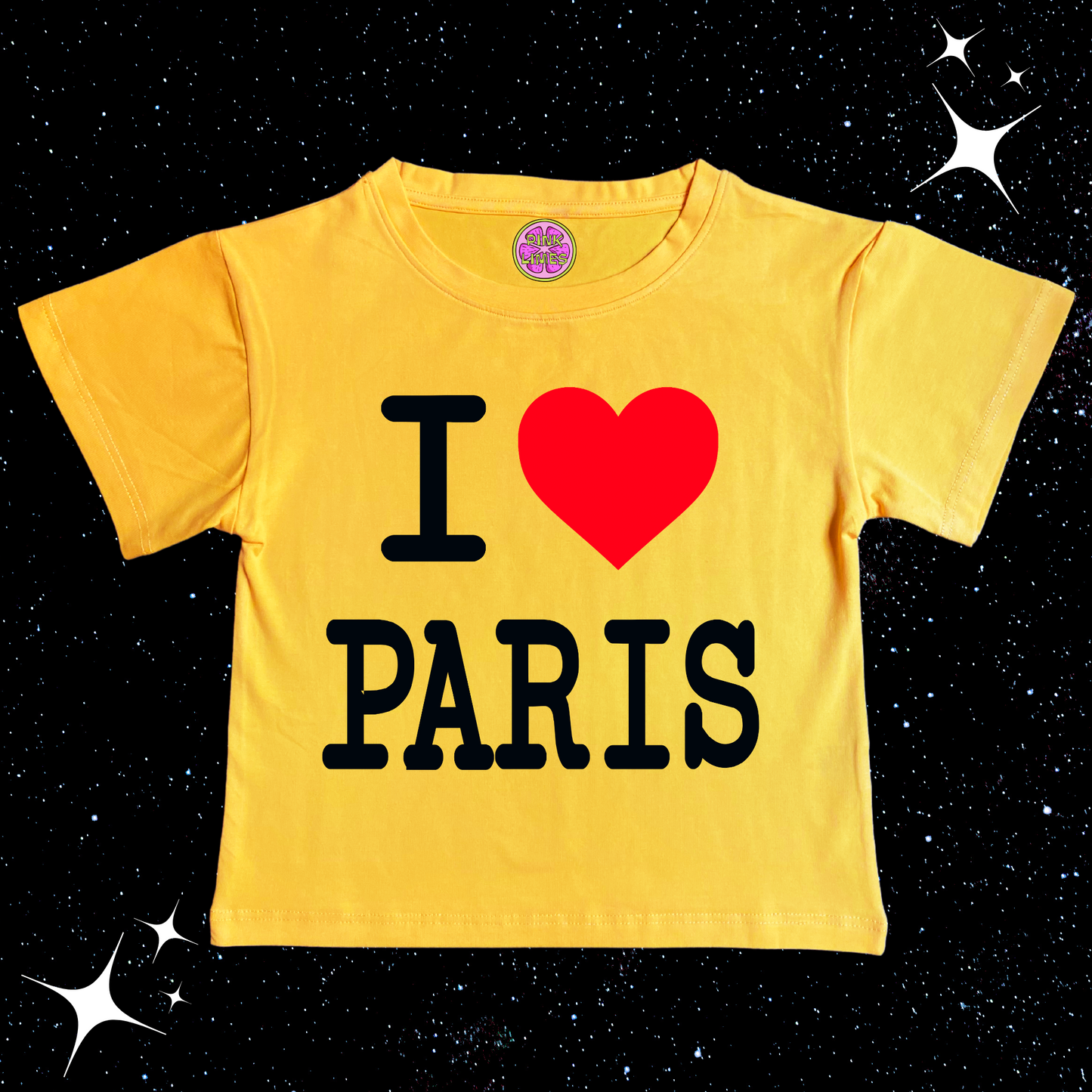 I Love Paris Crop Tee Yellow Shirts & Tops PinkLimes Trending Streetwear