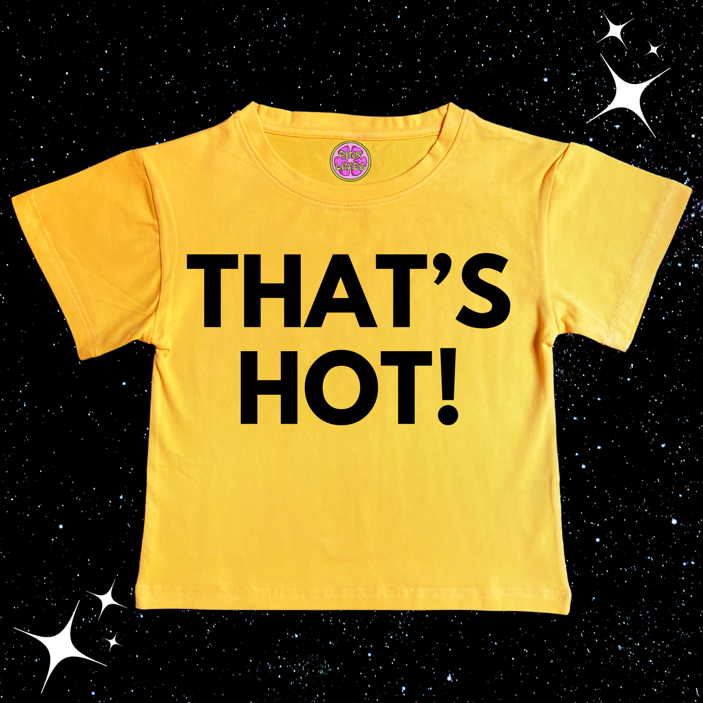 That's Hot Crop Tee Yellow Shirts & Tops PinkLimes Trending Streetwear