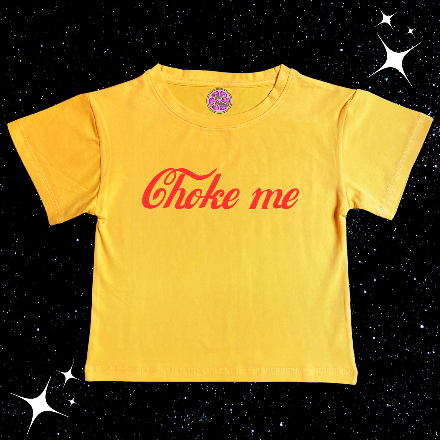 Choke Me Crop Tee Yellow Shirts & Tops PinkLimes Trending Streetwear