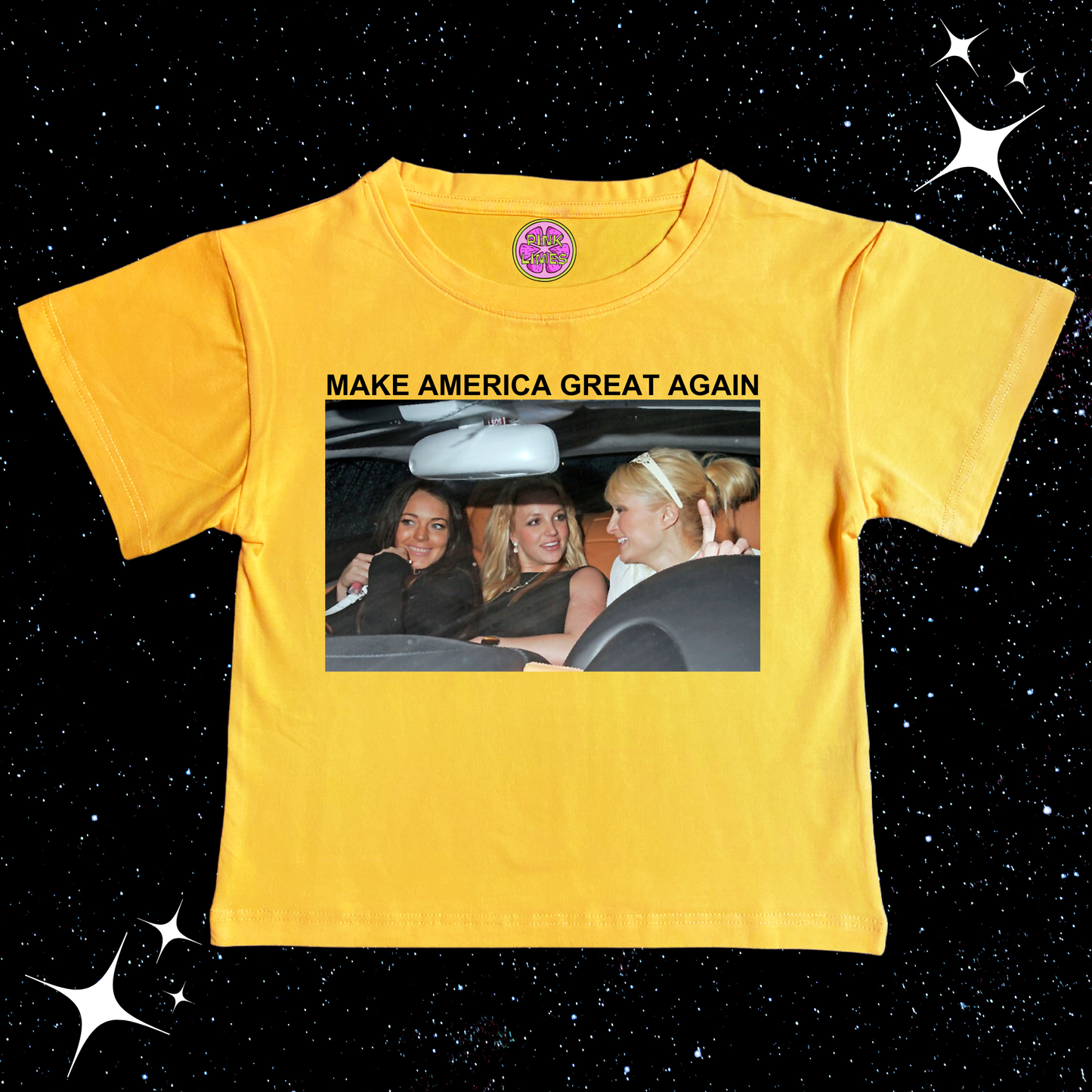 Make America Great Again Crop Tee Yellow Shirts & Tops PinkLimes Trending Streetwear