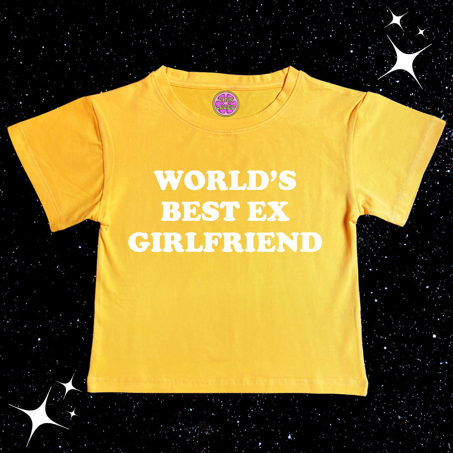 Worlds Best Ex Girlfriend Crop Tee Yellow Shirts & Tops PinkLimes Trending Streetwear
