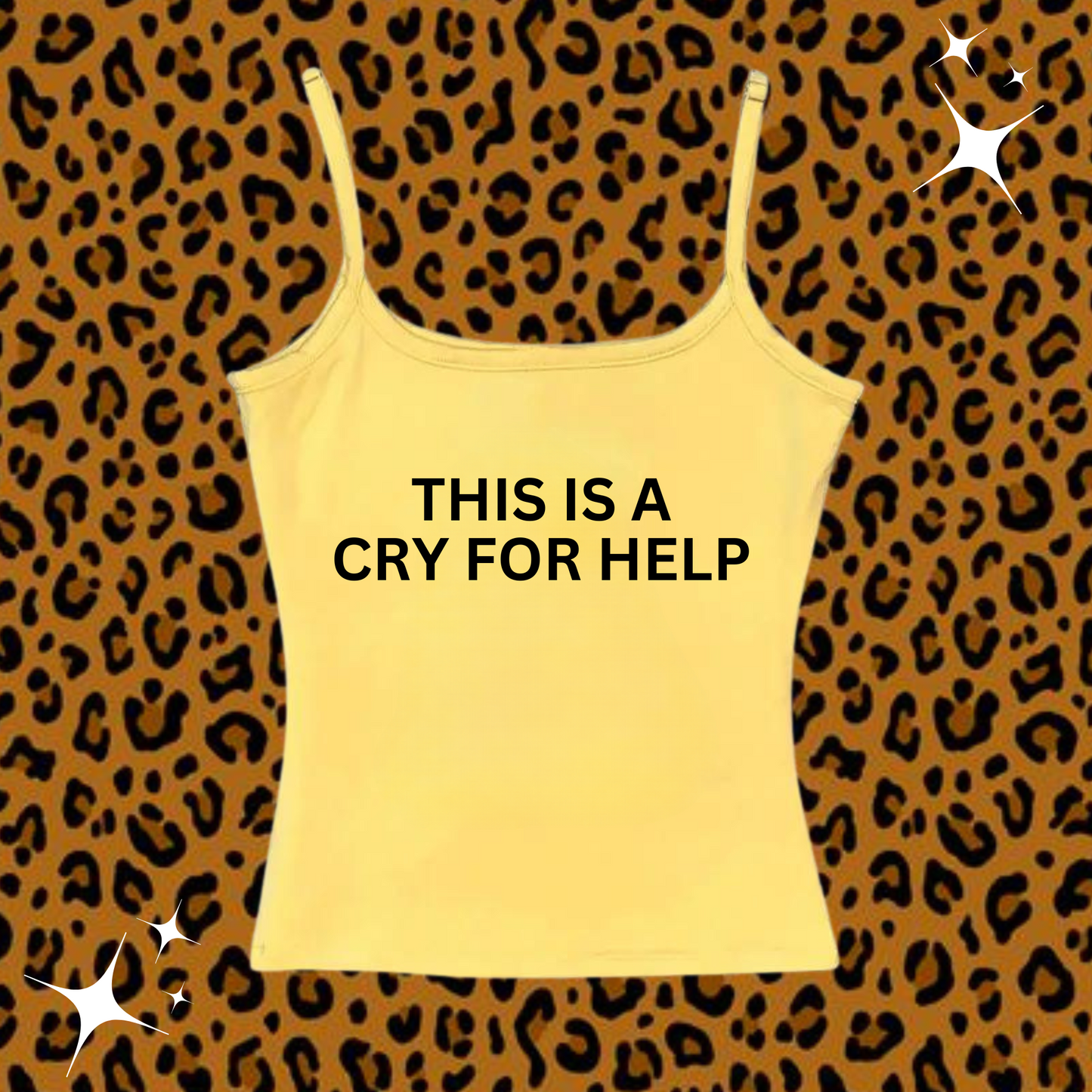This Is A Cry For Help Camisole Top Yellow Shirts & Tops PinkLimes Trending Streetwear