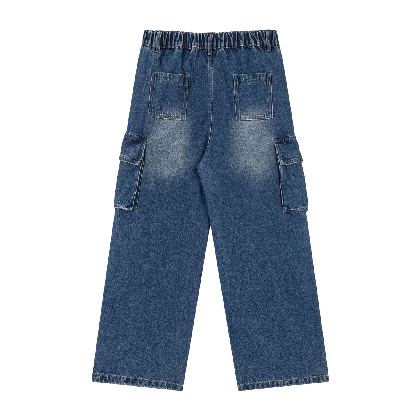 Navy Blue Cargo Washed Jeans PinkLimes Trending Streetwear