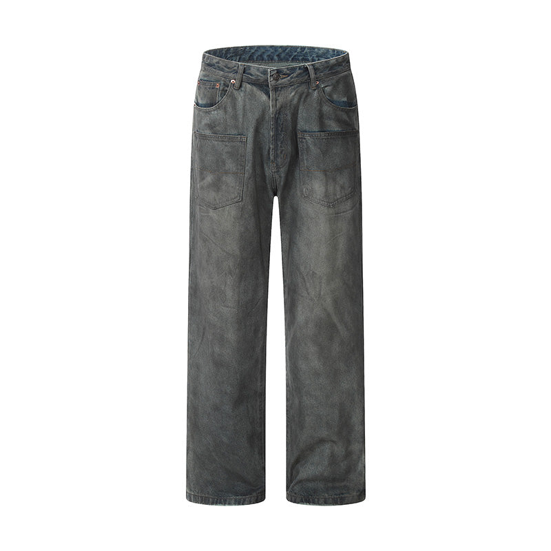 Distressed Loose Dark Blue Denim Jeans Blue PinkLimes Trending Streetwear
