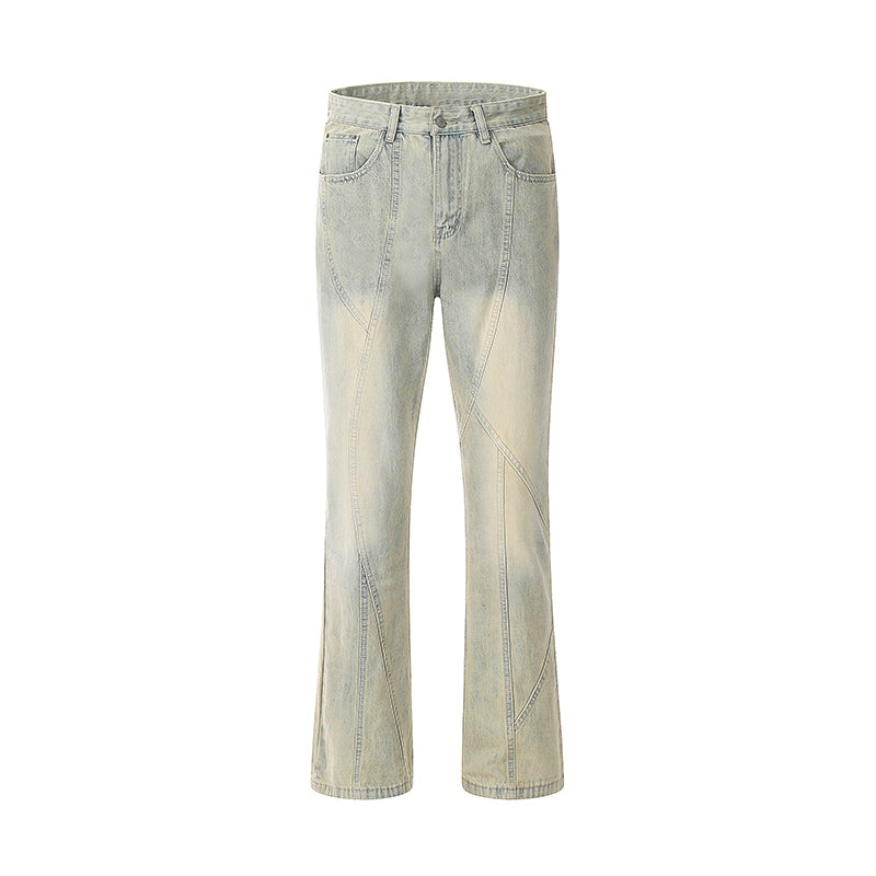 Flared Light Jeans Khaki PinkLimes Trending Streetwear