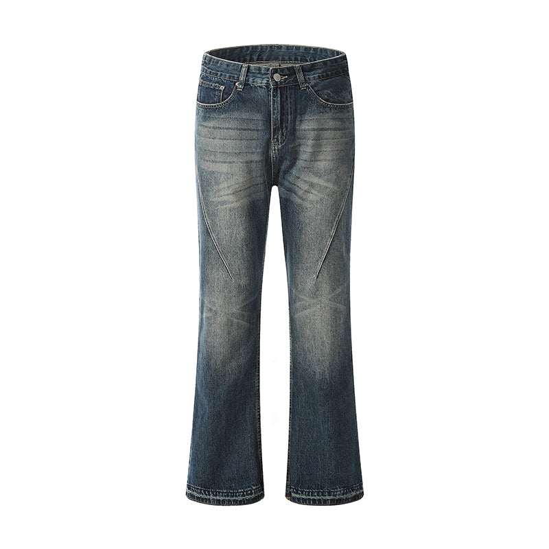 Flared Faded Blue Jeans Blue PinkLimes Trending Streetwear