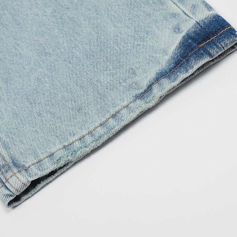 Blue Washed Denim Jeans PinkLimes Trending Streetwear