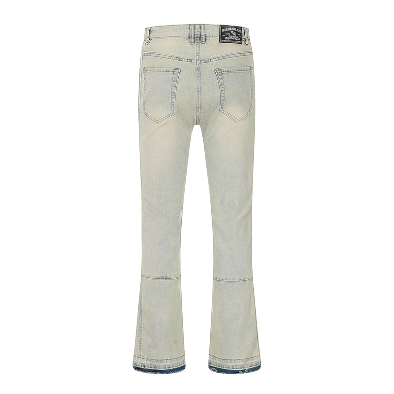 Flared Zip Denim Jeans PinkLimes Trending Streetwear