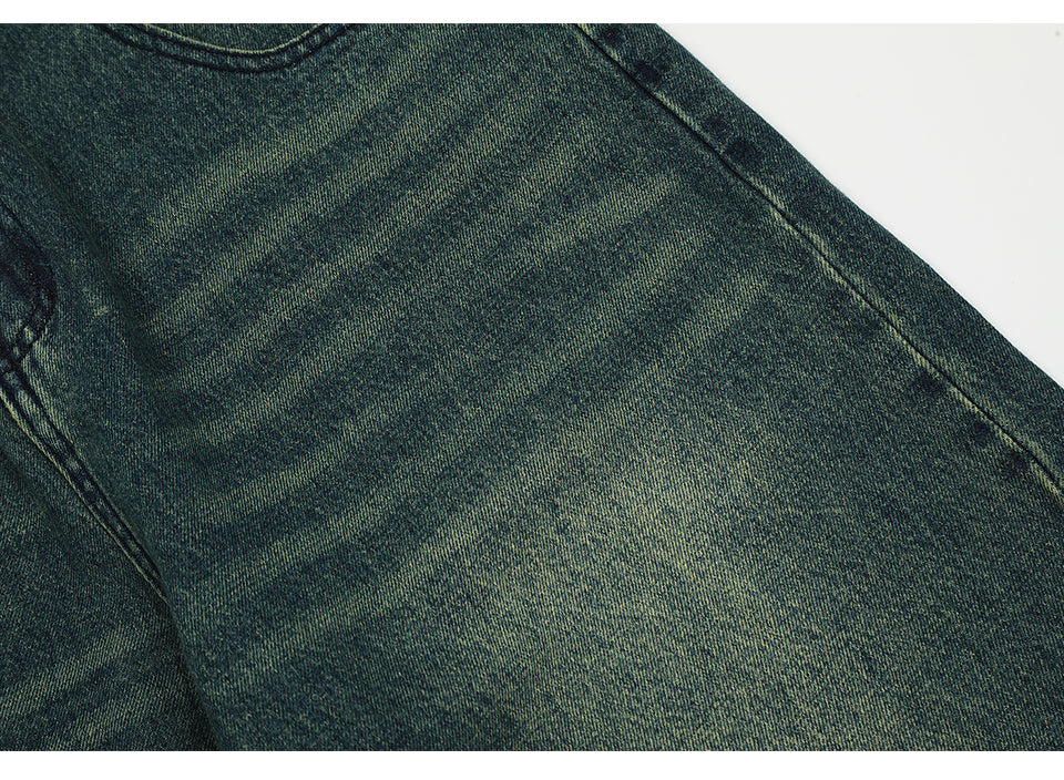 Deep Grey Straight-Leg Denim Jeans PinkLimes Trending Streetwear