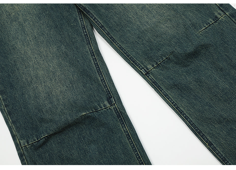 Deep Grey Straight-Leg Denim Jeans PinkLimes Trending Streetwear
