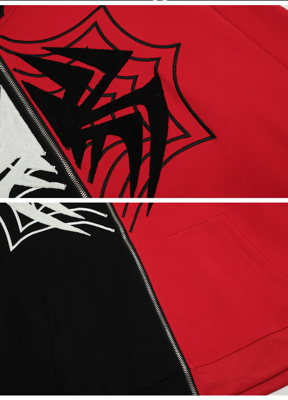 Spider Zip-Up Hoodie Shirts & Tops PinkLimes Trending Streetwear