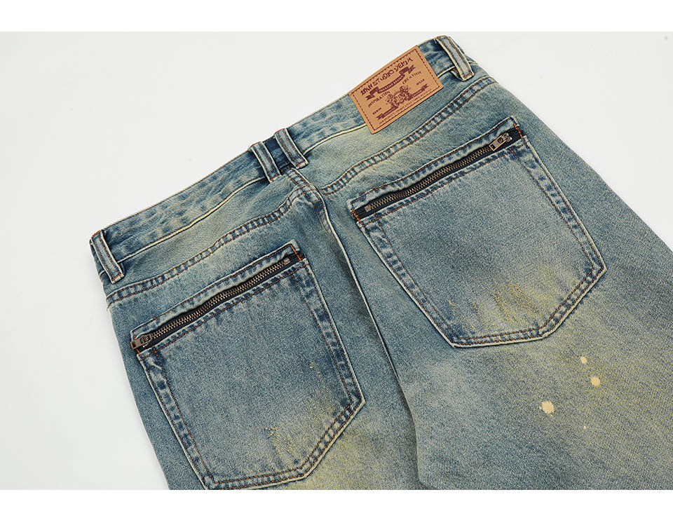 Flared Splash Ink Streetwear Jeans PinkLimes Trending Streetwear