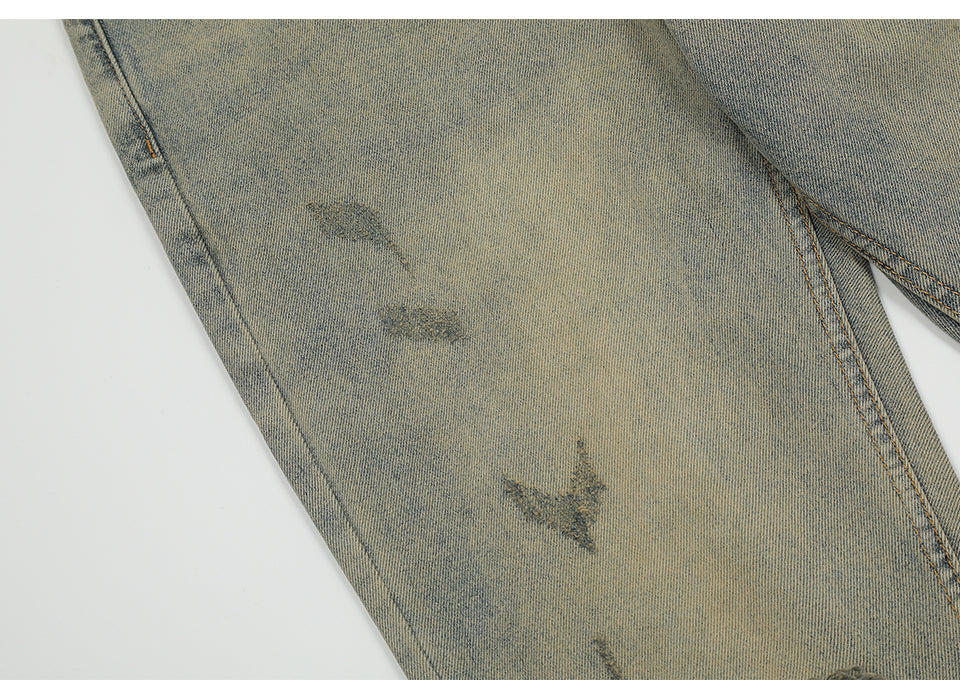 Flared Ripped Jeans - Streetwear Denim Trousers PinkLimes Trending Streetwear