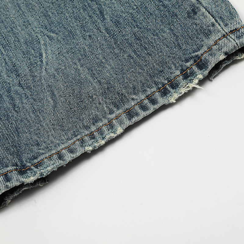 Ripped Pocket Blue Denim Jeans PinkLimes Trending Streetwear