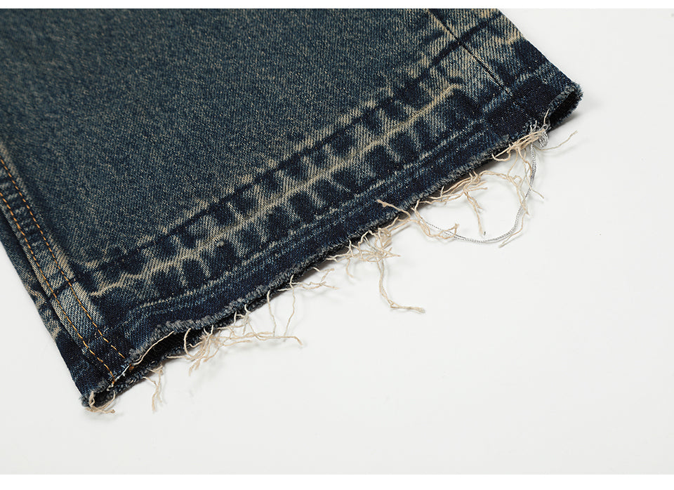 Distressed Straight-Leg Ripped Jeans PinkLimes Trending Streetwear