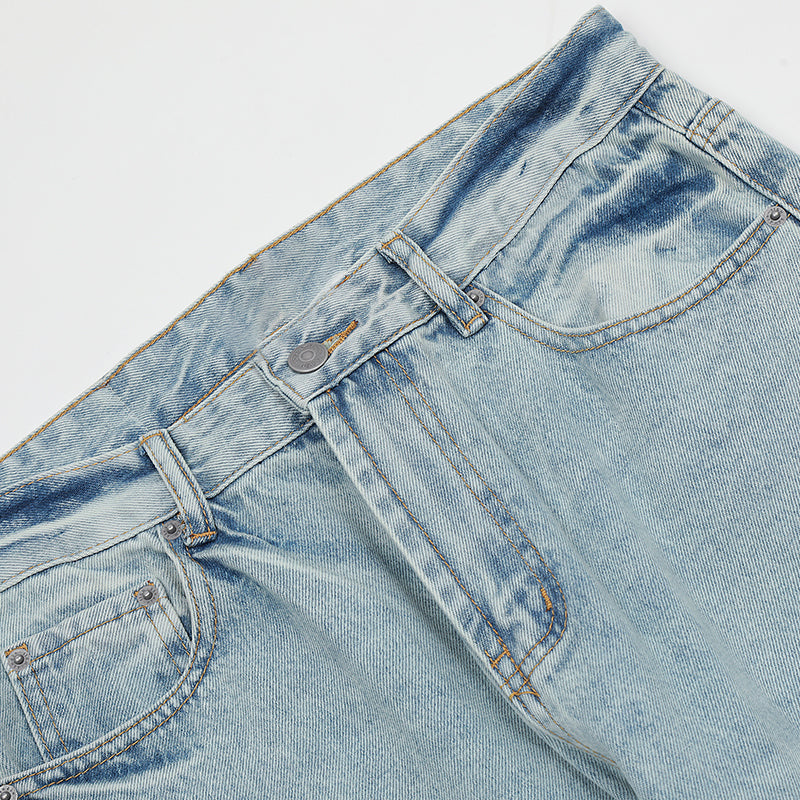 Blue Washed Denim Jeans PinkLimes Trending Streetwear