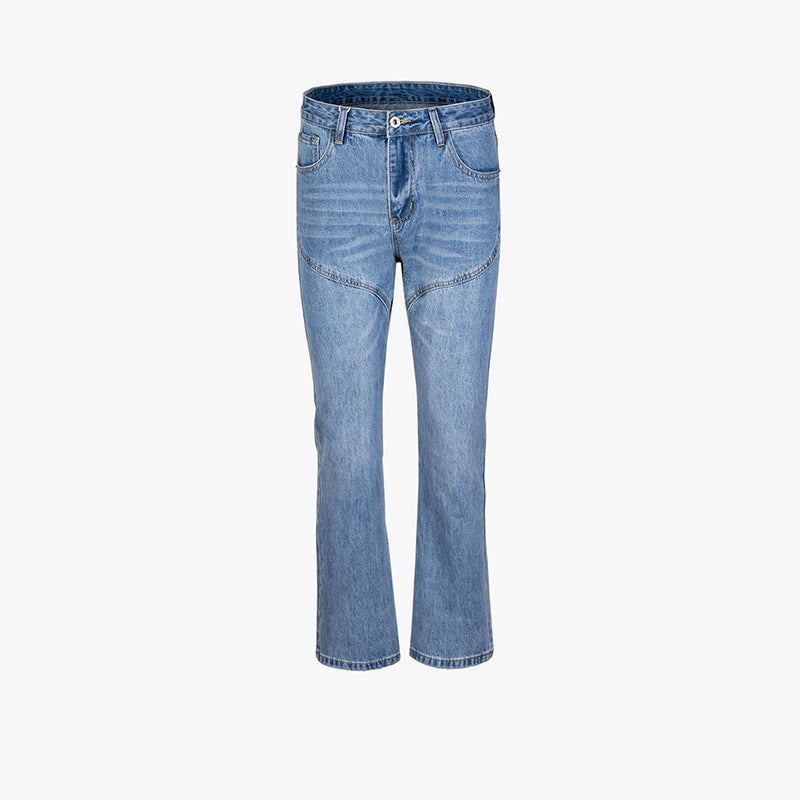 White Washed Slim Stitch Jeans Blue PinkLimes Trending Streetwear