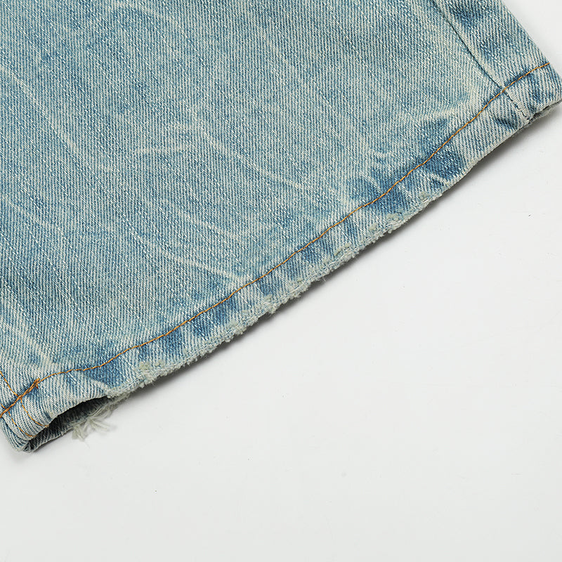 Ripped Blue Denim Streetwear Jeans PinkLimes Trending Streetwear