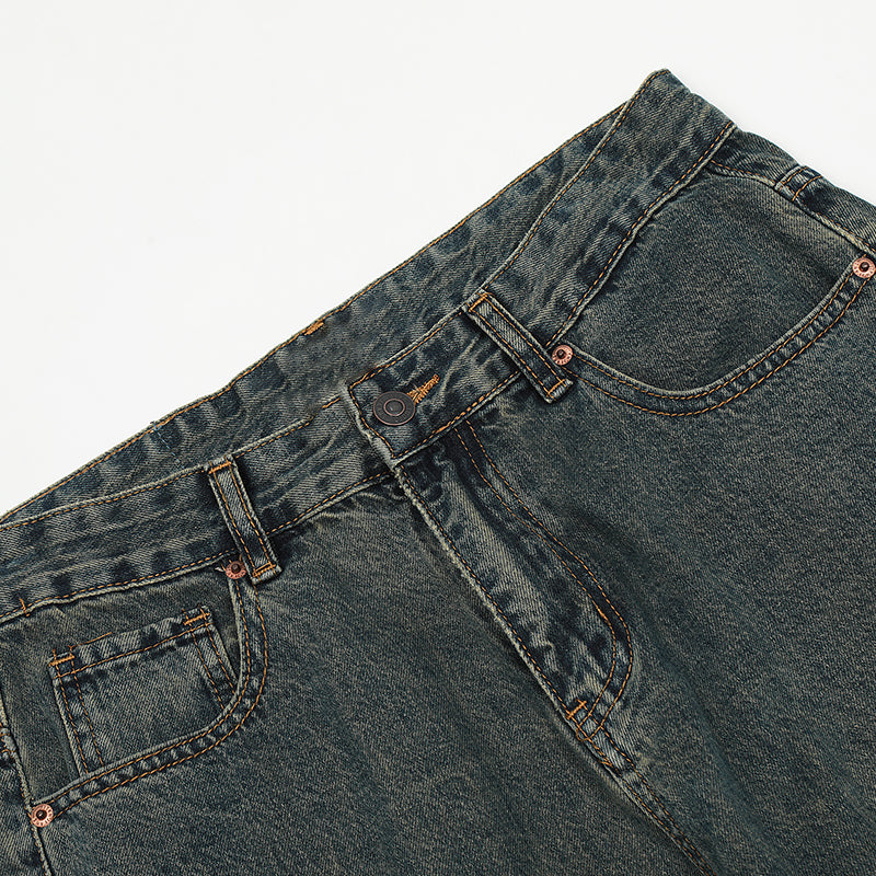 Dark Grey Straight-Leg Loose Jeans PinkLimes Trending Streetwear