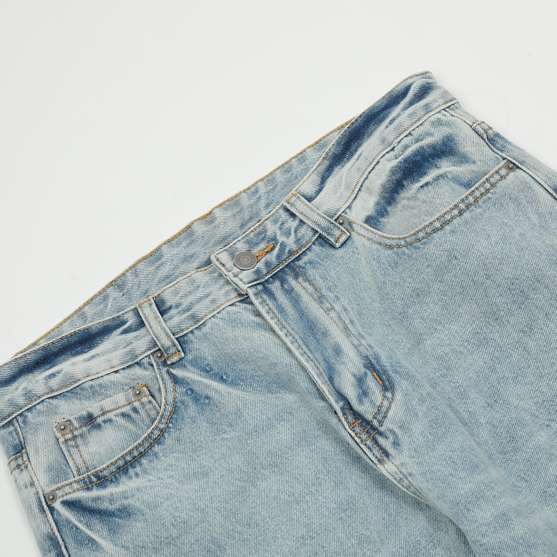 Flared Blue Denim Jeans PinkLimes Trending Streetwear