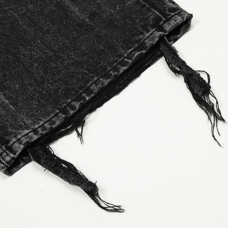 Baggy Black Distressed Jeans PinkLimes Trending Streetwear