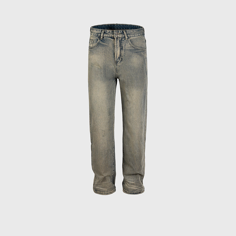 Vintage Wash Straight-Leg Jeans Blue PinkLimes Trending Streetwear