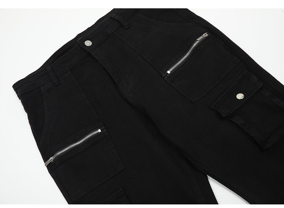 Black Zipper Denim Jeans PinkLimes Trending Streetwear