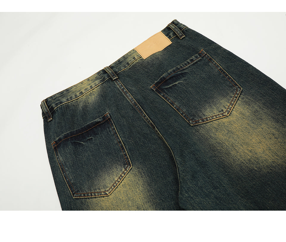 Patchwork Pocket Distressed Denim Jeans PinkLimes Trending Streetwear