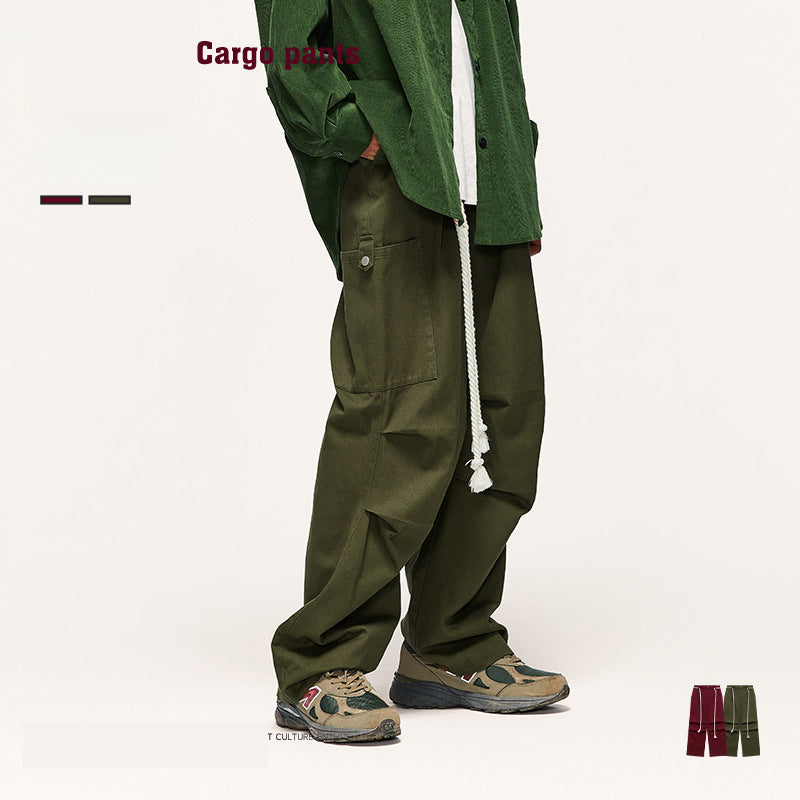 Tethered Wide-Leg Cargo Pants PinkLimes Trending Streetwear