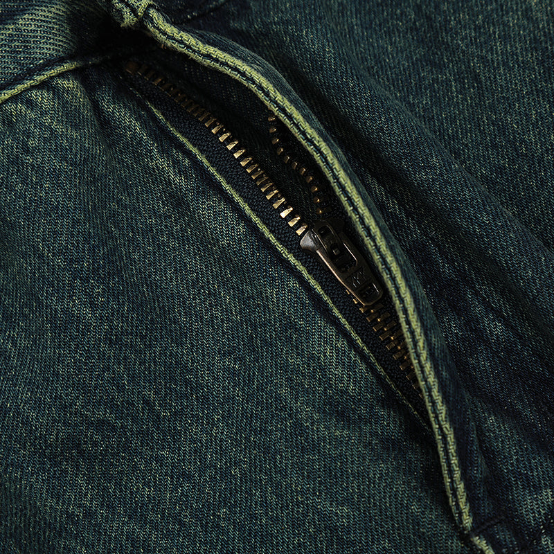 Deep Grey Straight-Leg Denim Jeans PinkLimes Trending Streetwear