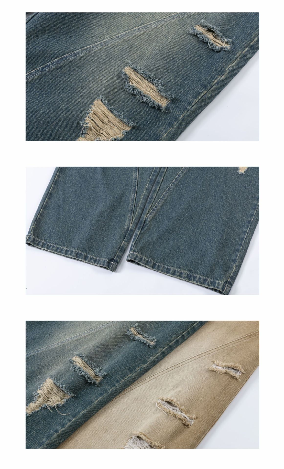 Vintage Washed Baggy Jeans with Ripped Edge PinkLimes Trending Streetwear