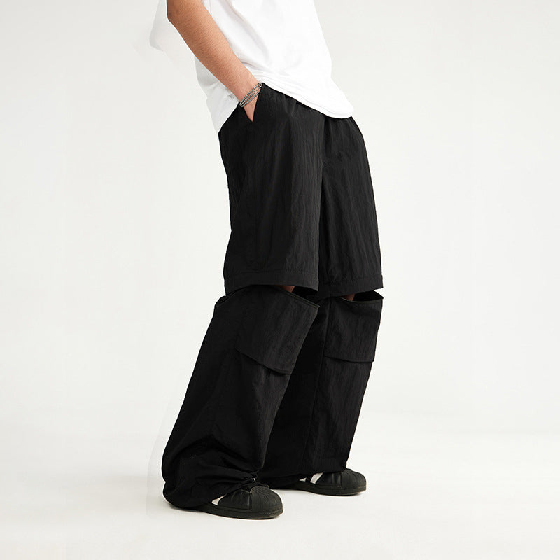 Waterproof Disassembly Wide-Leg Cargo Pants PinkLimes Trending Streetwear