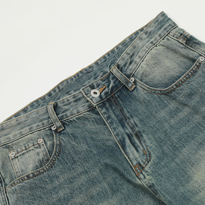 Pocket Blue Distressed Loose Fit Jeans PinkLimes Trending Streetwear