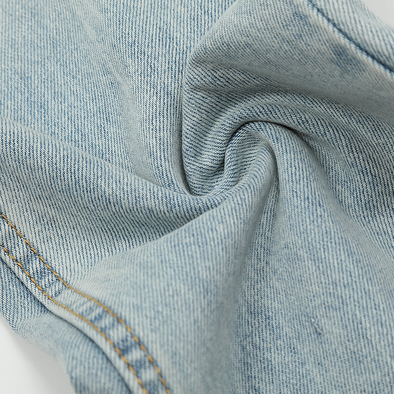 Flared Blue Denim Jeans PinkLimes Trending Streetwear