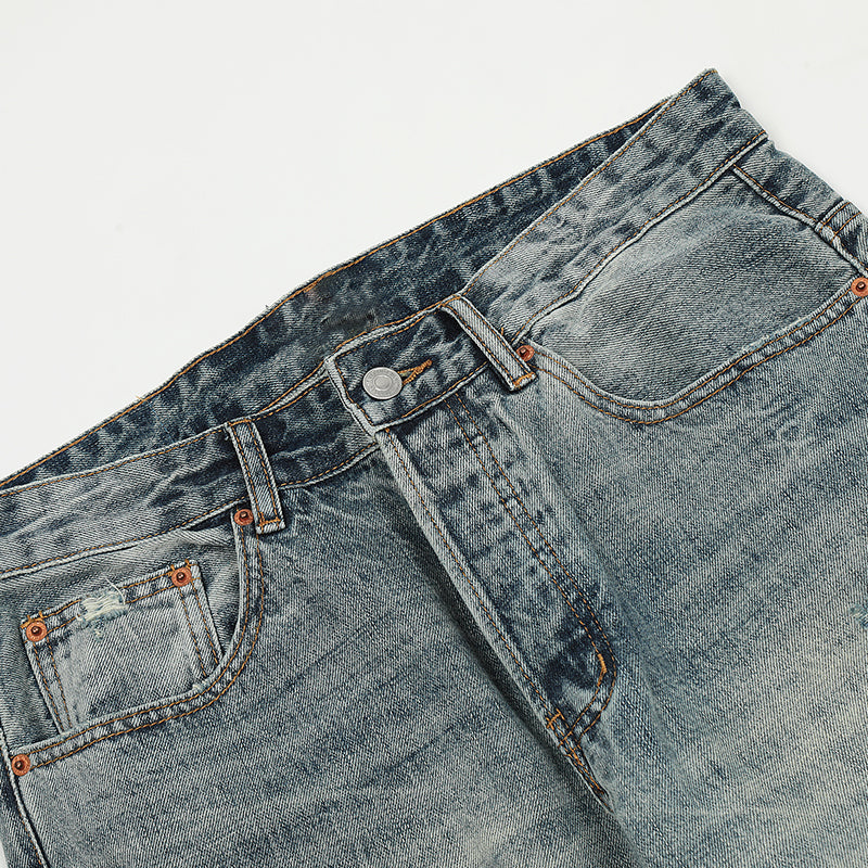 Ripped Pocket Blue Denim Jeans PinkLimes Trending Streetwear