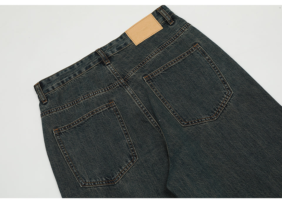 Dark Grey Straight-Leg Ripped Jeans PinkLimes Trending Streetwear