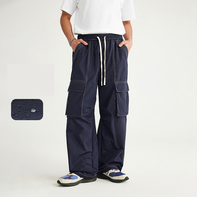 Rainproof Ming Line Wide Leg Cargo Pants PinkLimes Trending Streetwear
