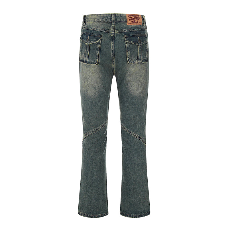 Denim Washed Spliced Jeans PinkLimes Trending Streetwear