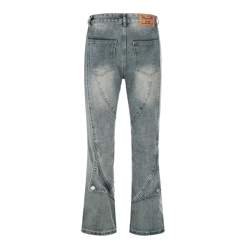 Spliced Pocket Denim Jeans PinkLimes Trending Streetwear