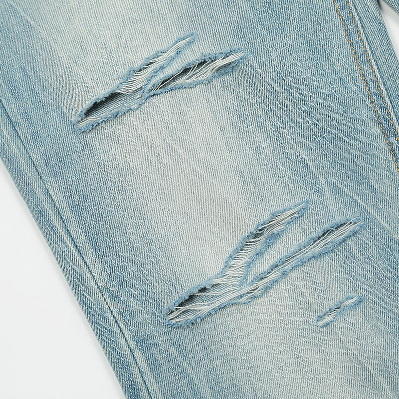 Ripped Blue Denim Streetwear Jeans PinkLimes Trending Streetwear
